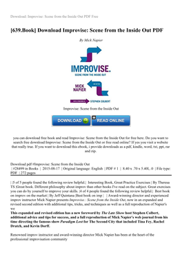 Download Improvise: Scene from the Inside out PDF