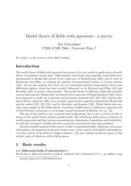 Model Theory of Fields with Operators