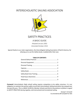 SAFETY PRACTICES a BASIC GUIDE Adopted January 2002 Amended October 2014