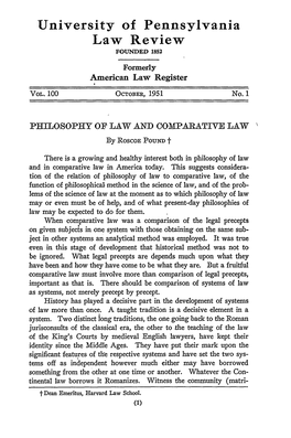 Philosophy of Law and Comparative Law