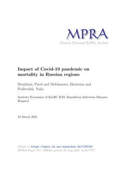 Impact of Covid-19 Pandemic on Mortality in Russian Regions