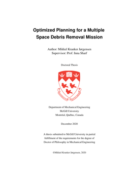 Optimized Planning for a Multiple Space Debris Removal Mission