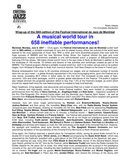 A Musical World Tour in 658 Ineffable Performances!