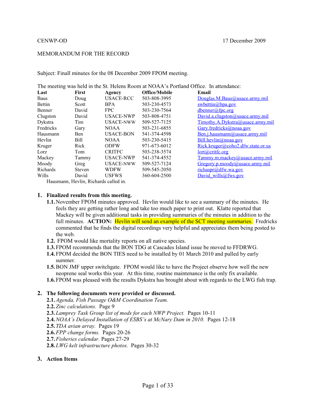 Memorandum for the Record s6