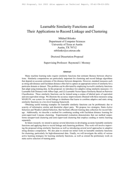 Learnable Similarity Functions and Their Applications to Record Linkage and Clustering