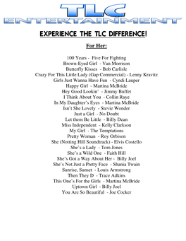 Experience the Tlc Difference!
