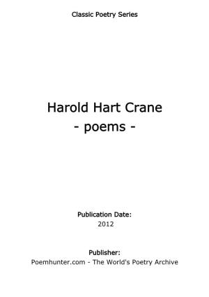 Harold Hart Crane - Poems