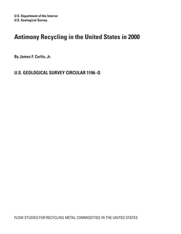 Antimony Recycling in the United States in 2000