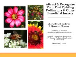 Attract & Recognize Your Pest Fighting Pollinators & Other