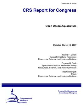 Open Ocean Aquaculture