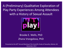 Qualitative Exploration of Play Party Experiences Among Attendees with a History of Sexual Assault