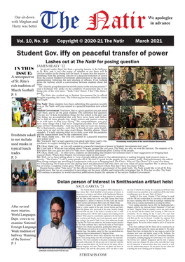 Student Gov. Iffy on Peaceful Transfer of Power
