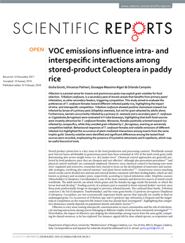 And Interspecific Interactions Among Stored-Product Coleoptera