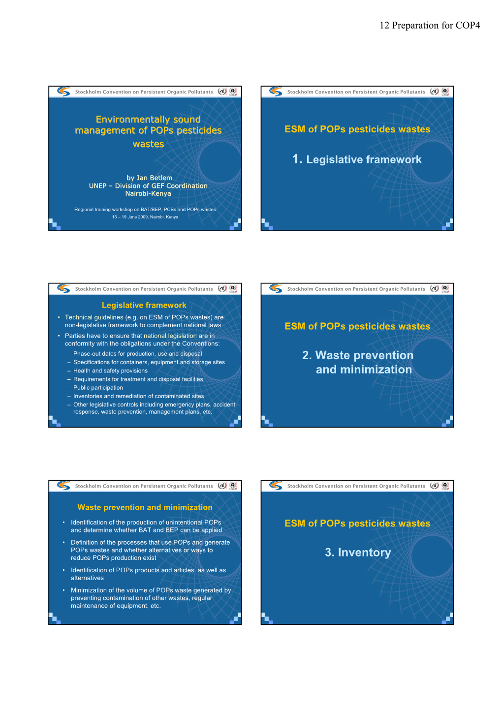 2. Waste Prevention and Minimization 3. Inventory