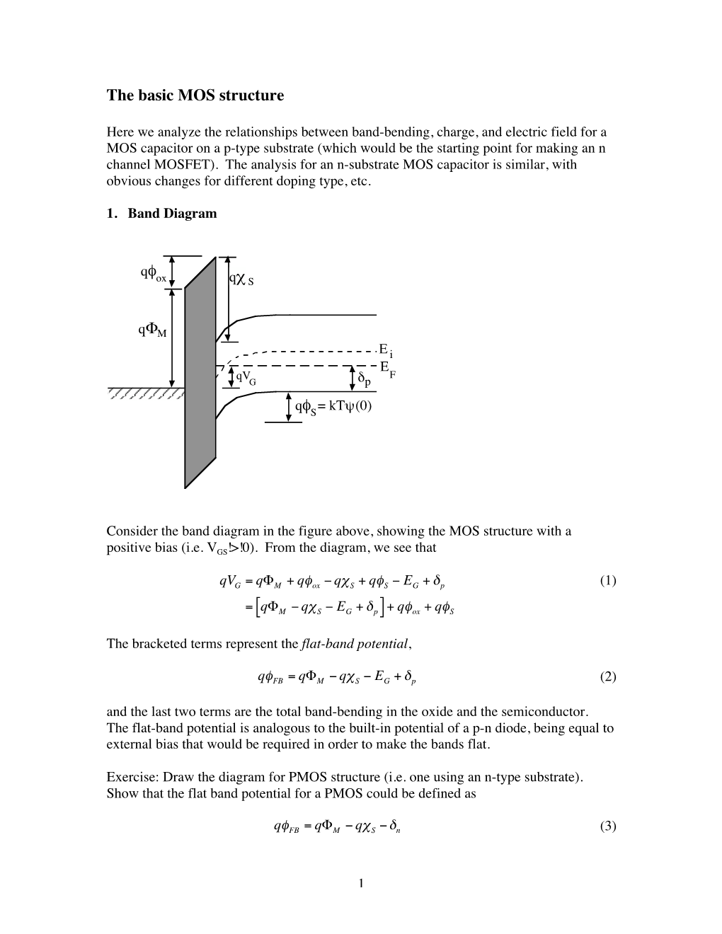 The Basic MOS Structure Qφ Qχ Qφ