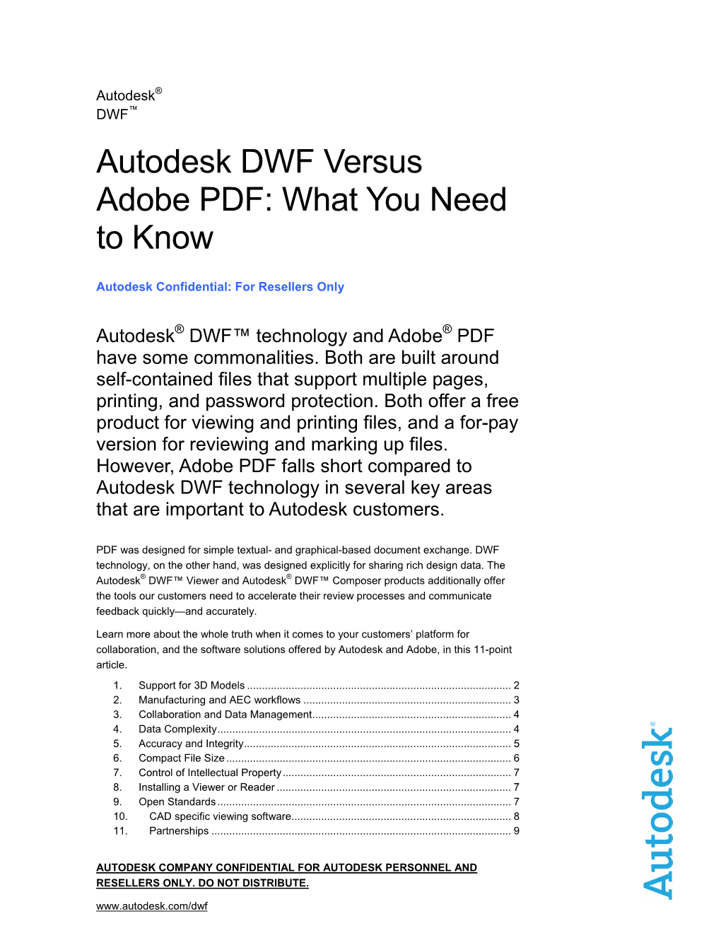 Autodesk DWF Versus Adobe PDF: What You Need to Know