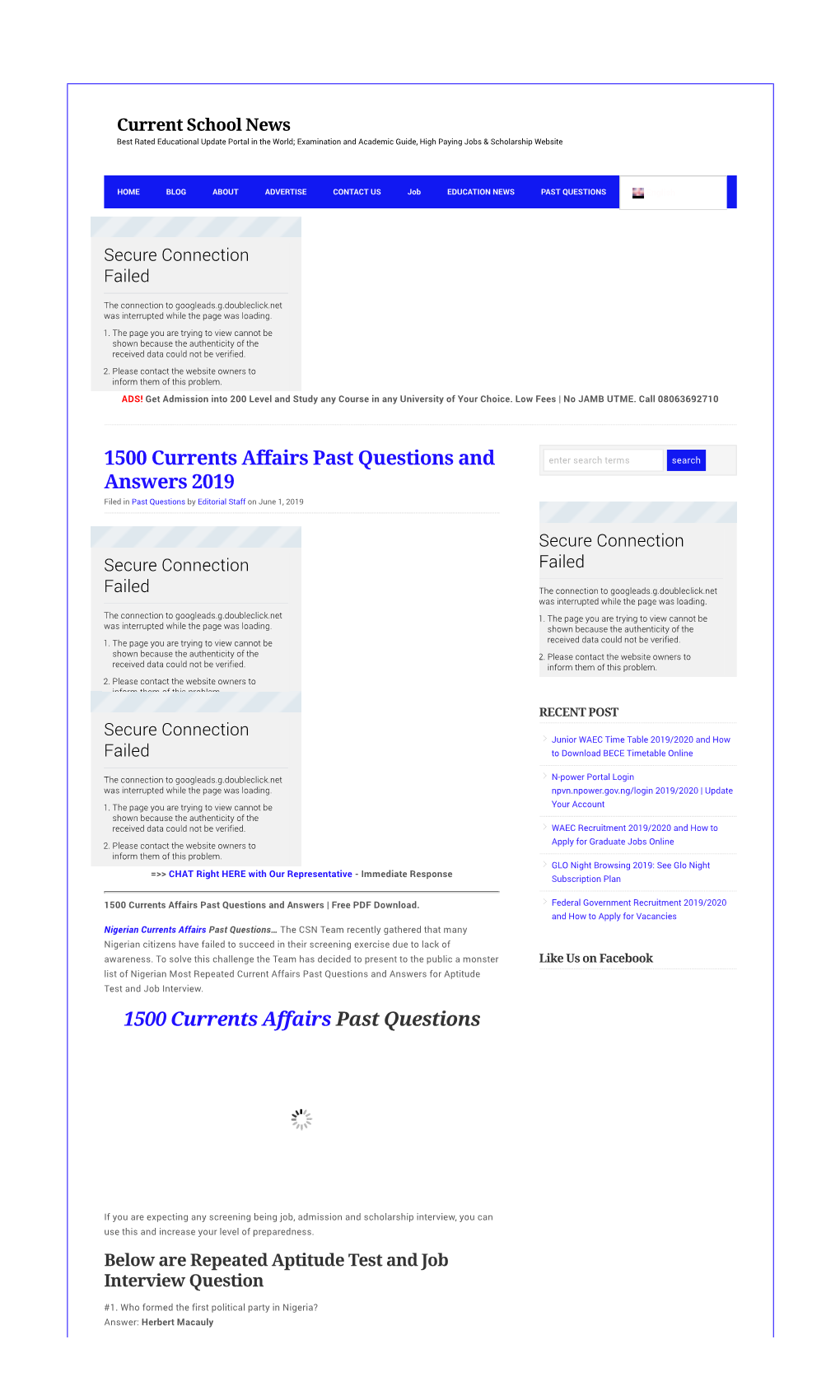 1500 Currents Affairs Past Questions and Answers 2019 1500 Currents