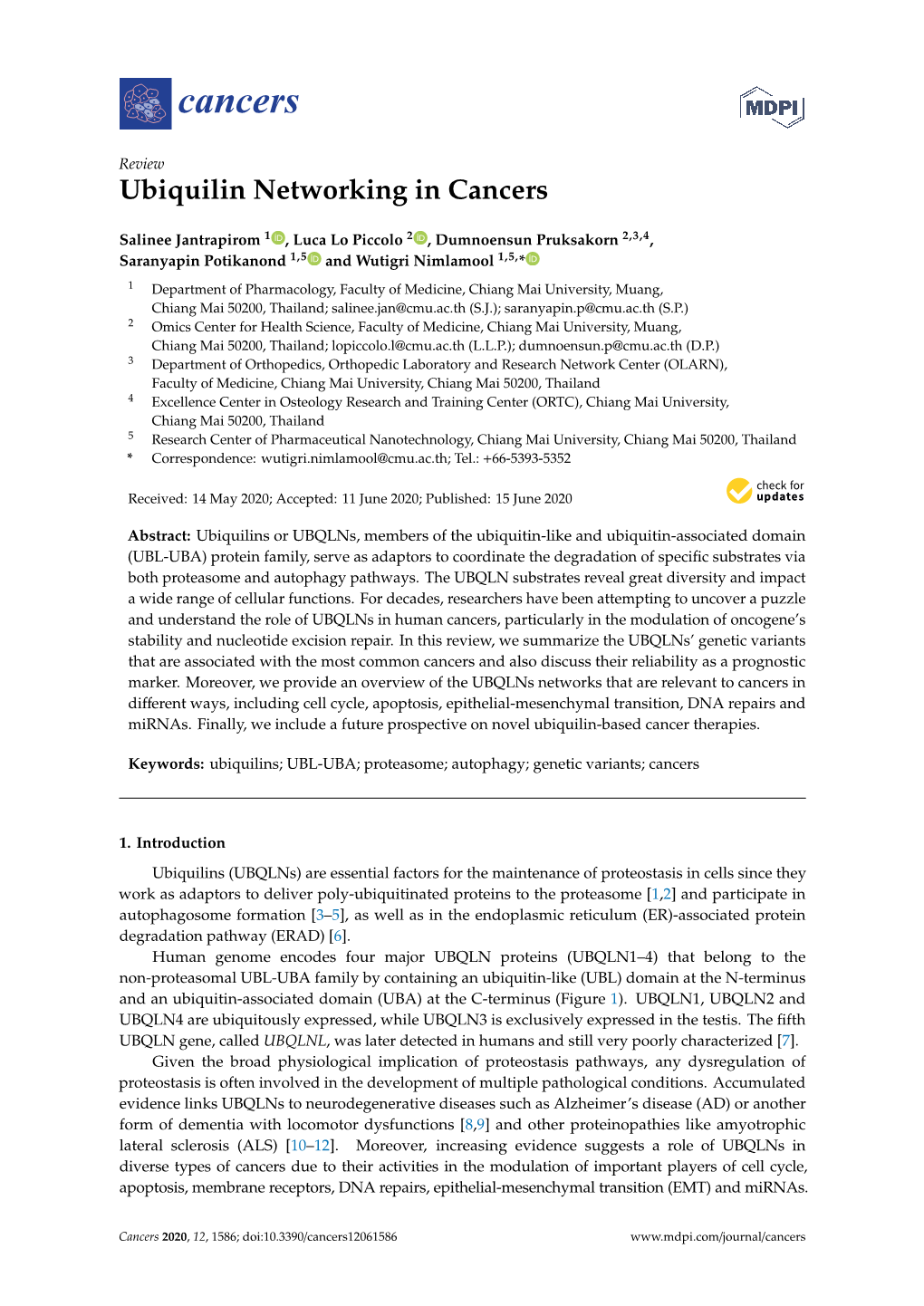 Ubiquilin Networking in Cancers