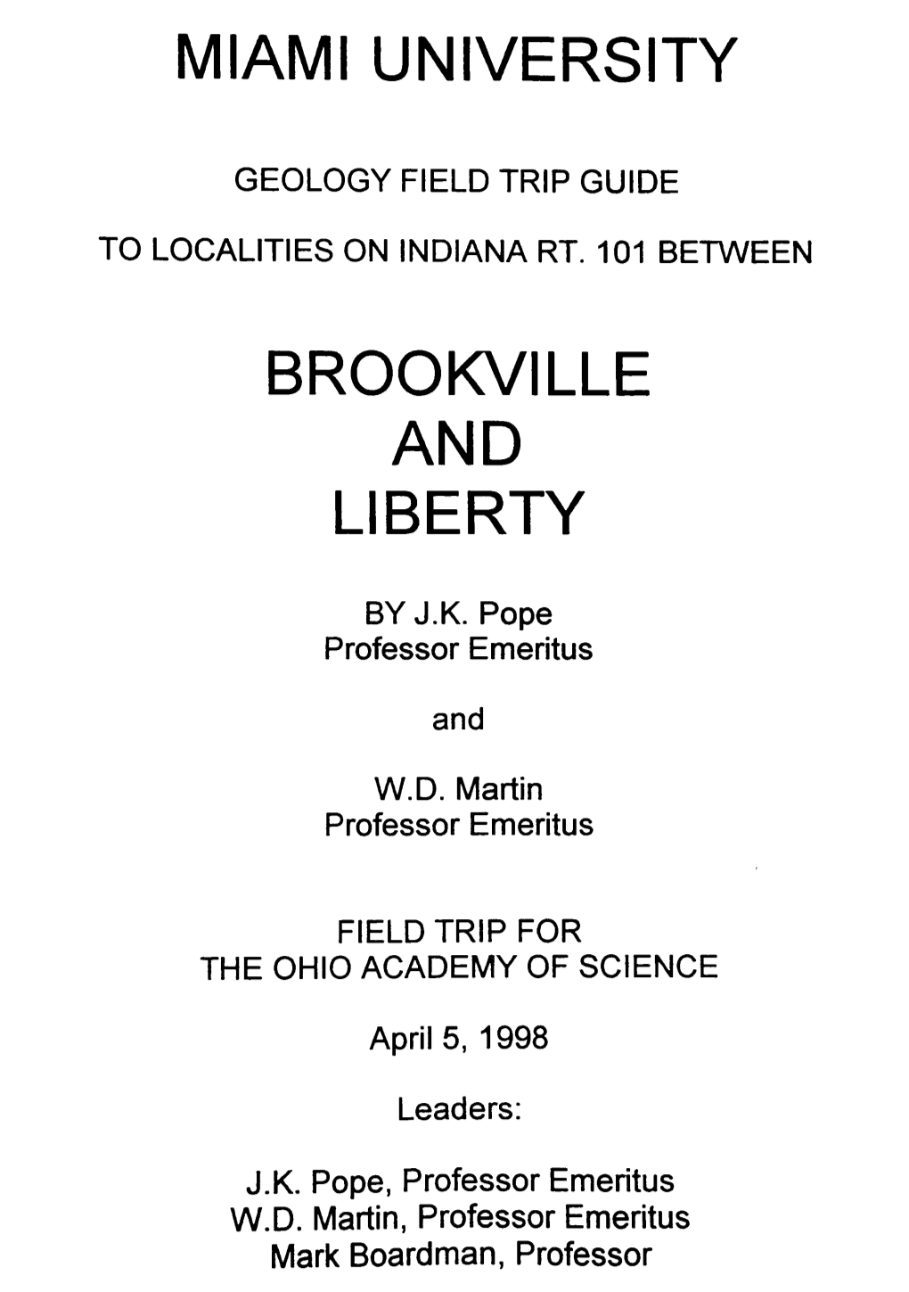 Miami University Brookville and Liberty