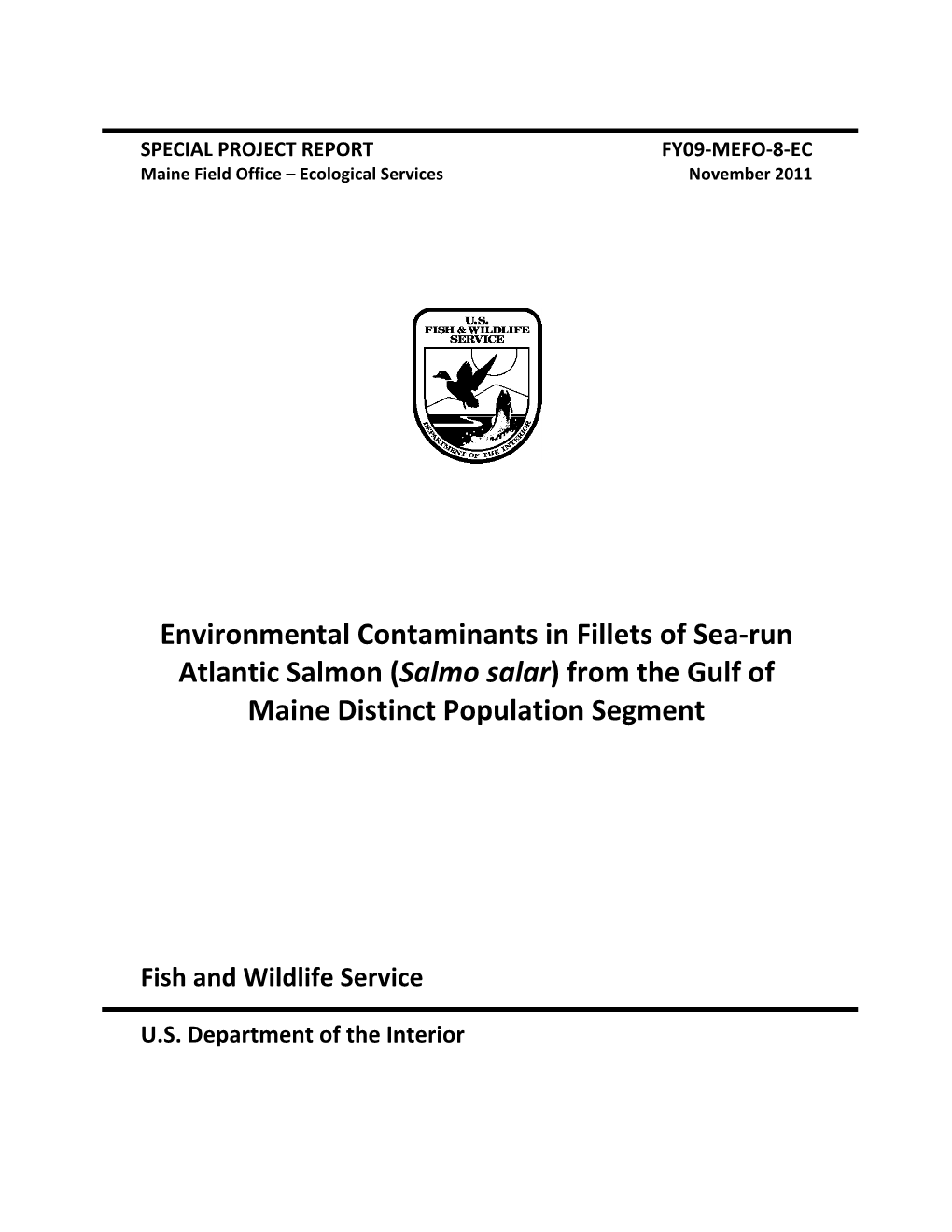 Environmental Contaminants in Fillets of Sea-Run Atlantic Salmon