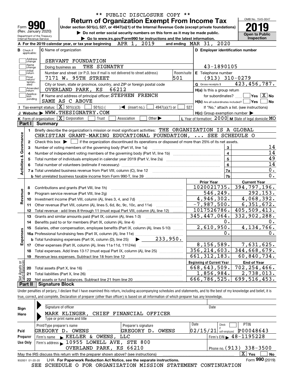 Return of Organization Exempt from Income Tax OMB No