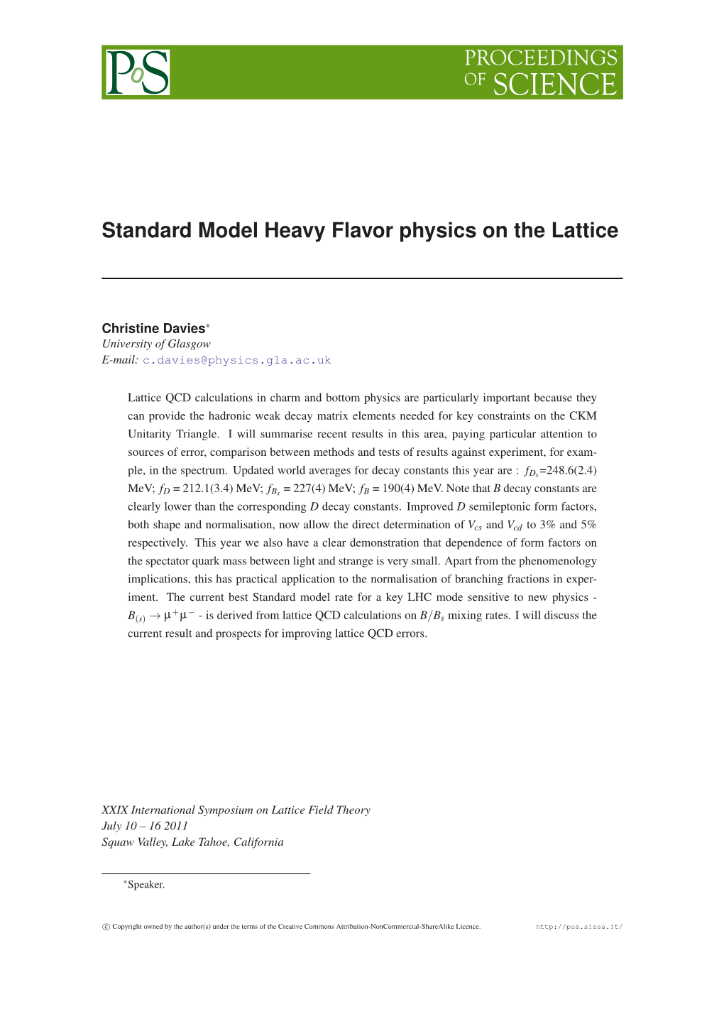 Standard Model Heavy Flavor Physics on the Lattice