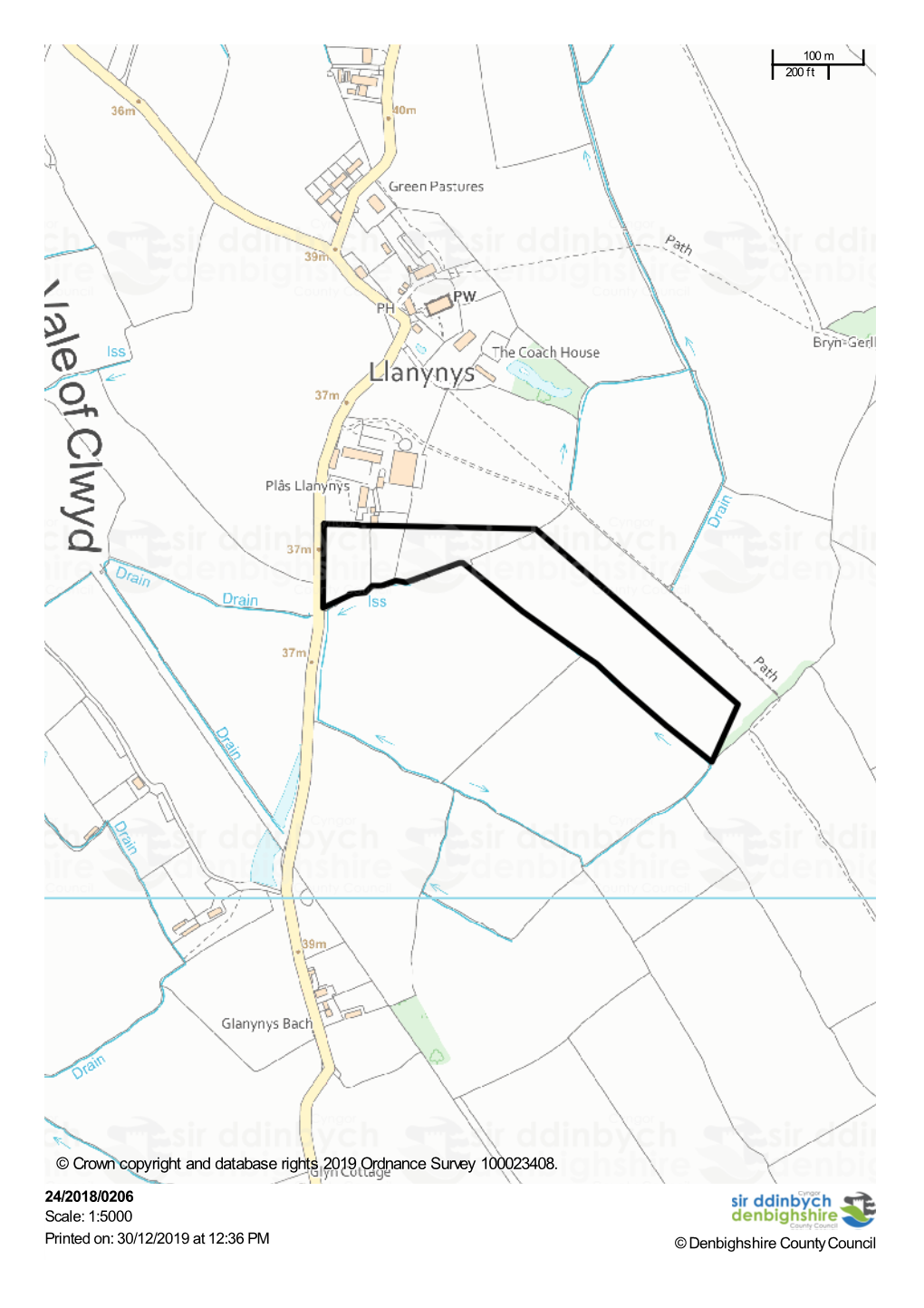 Crown Copyright and Database Rights 2019 Ordnance Survey 100023408