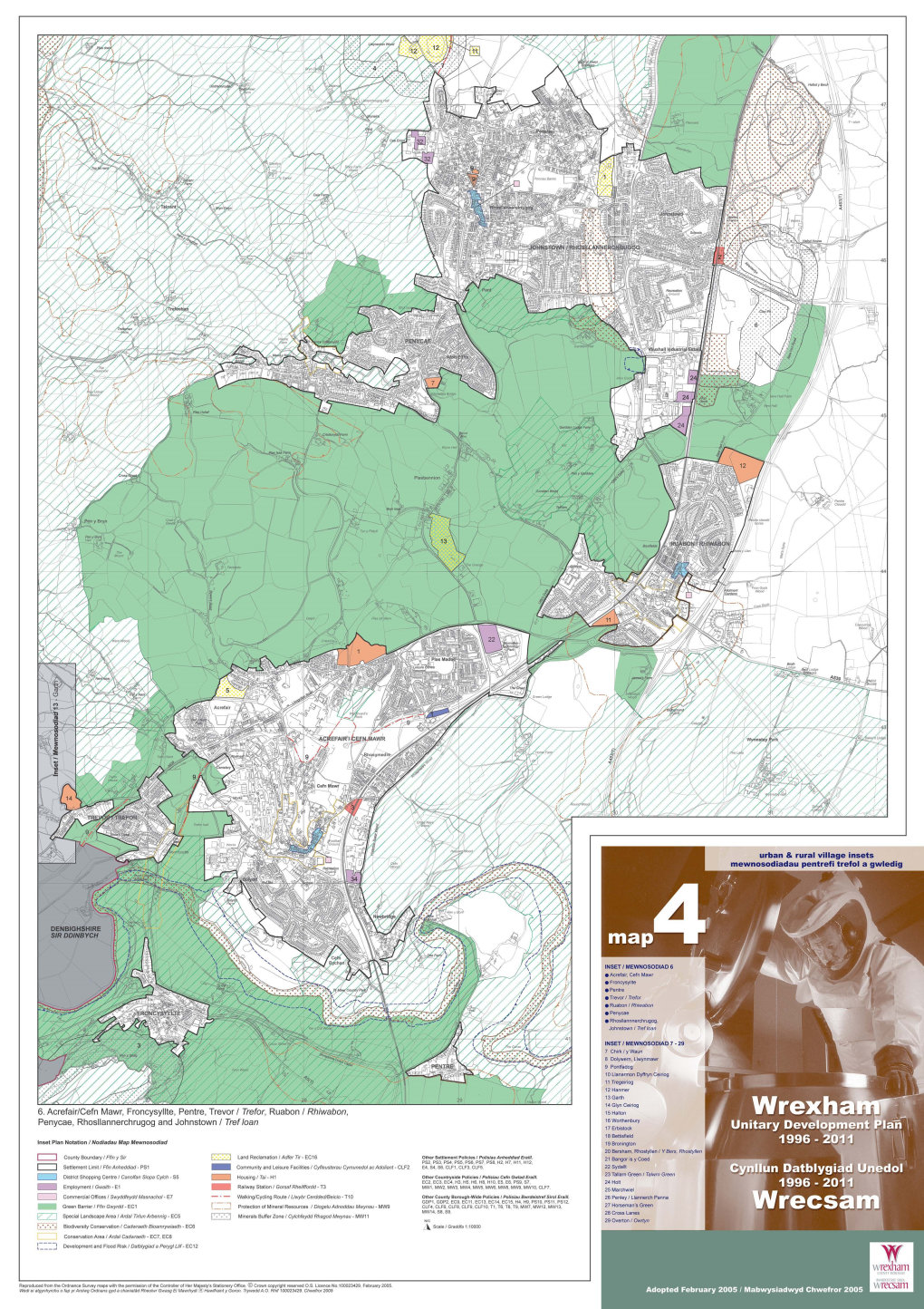 Map 4 Mewnosodiad/Inset