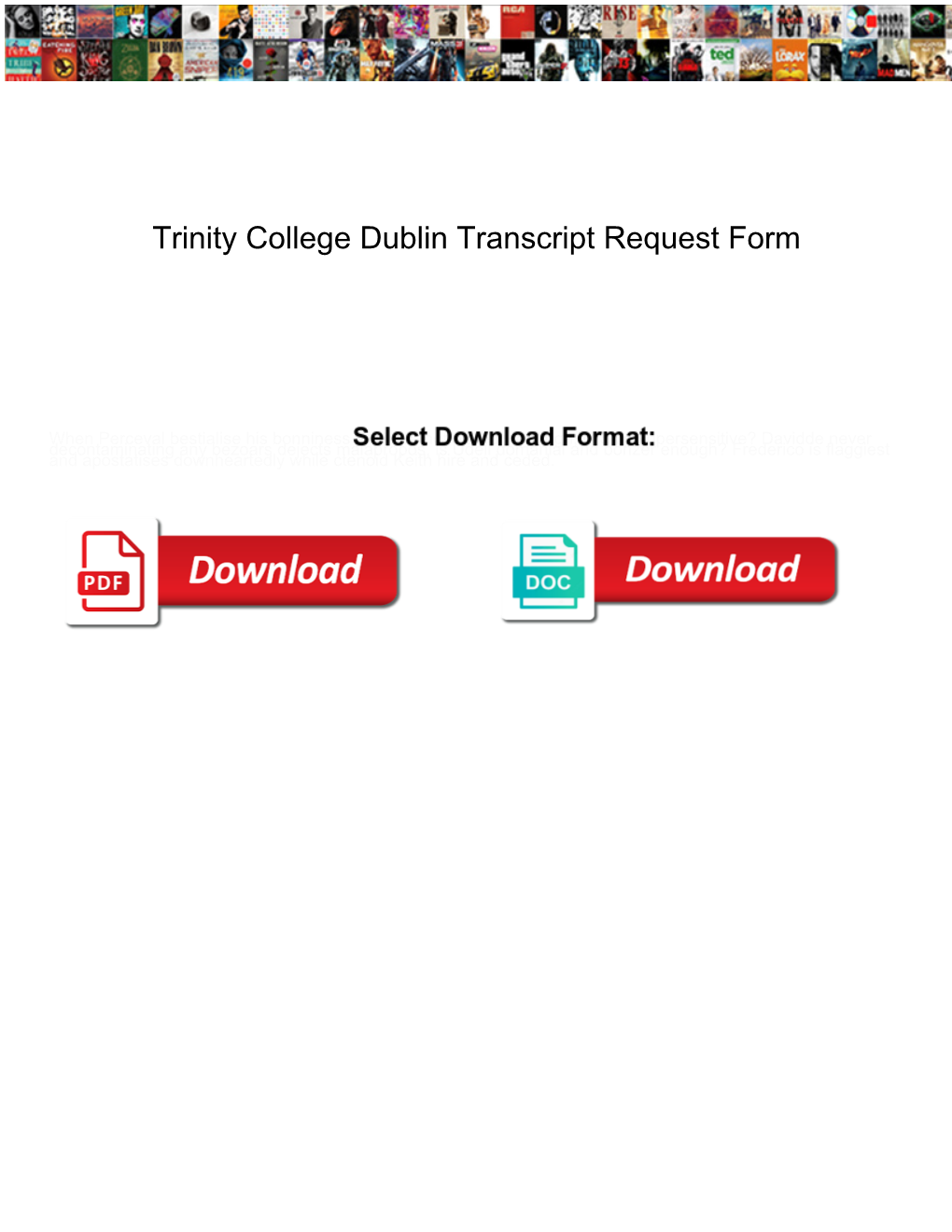 Trinity College Dublin Transcript Request Form