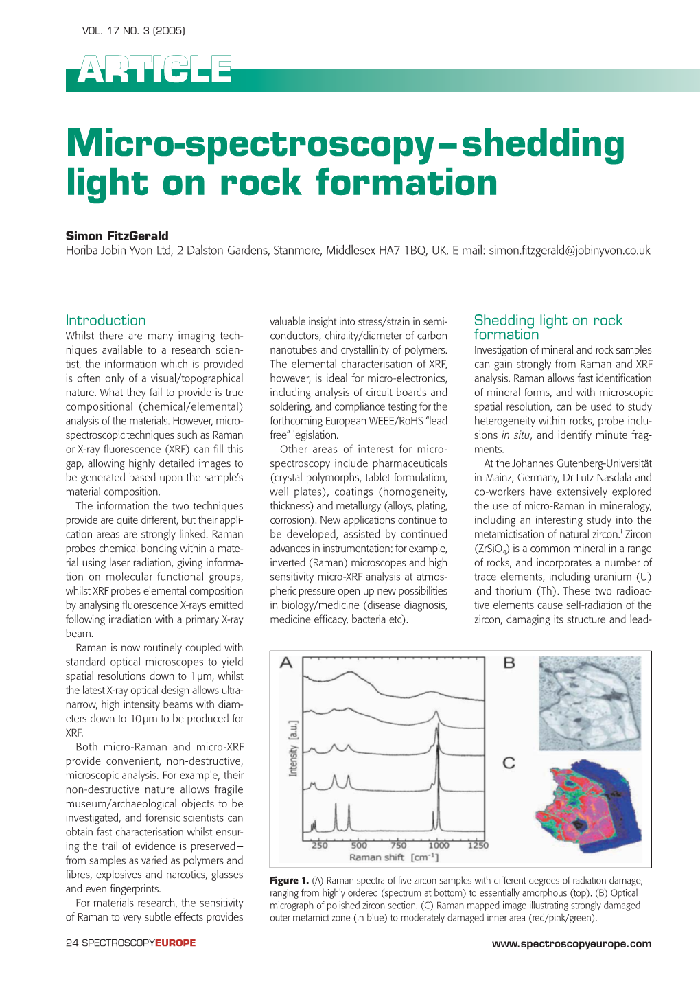 Spectroscopy Europe Article