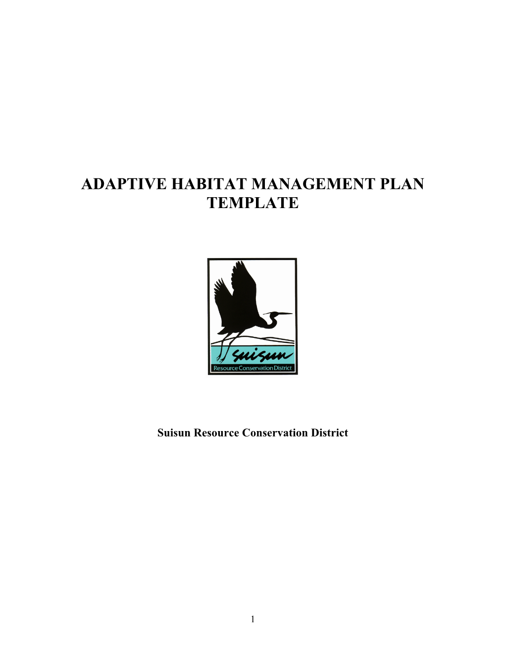 Adaptive Habitat Management Plan Template