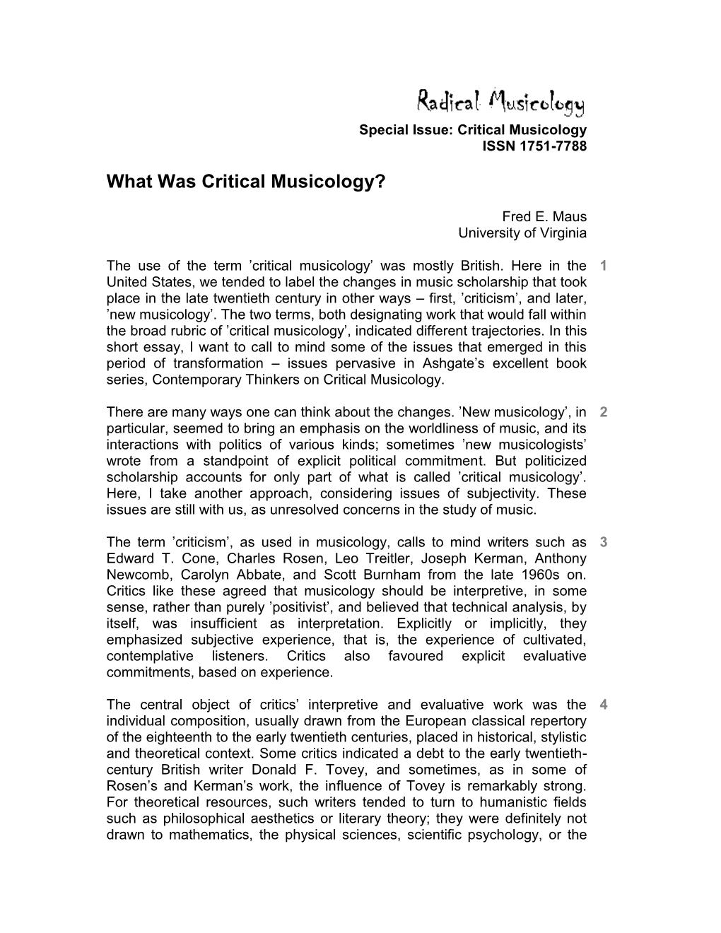 What Was Critical Musicology?