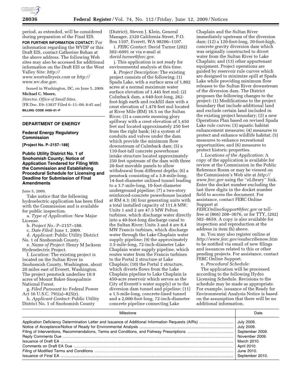 Federal Register/Vol. 74, No. 112/Friday, June 12