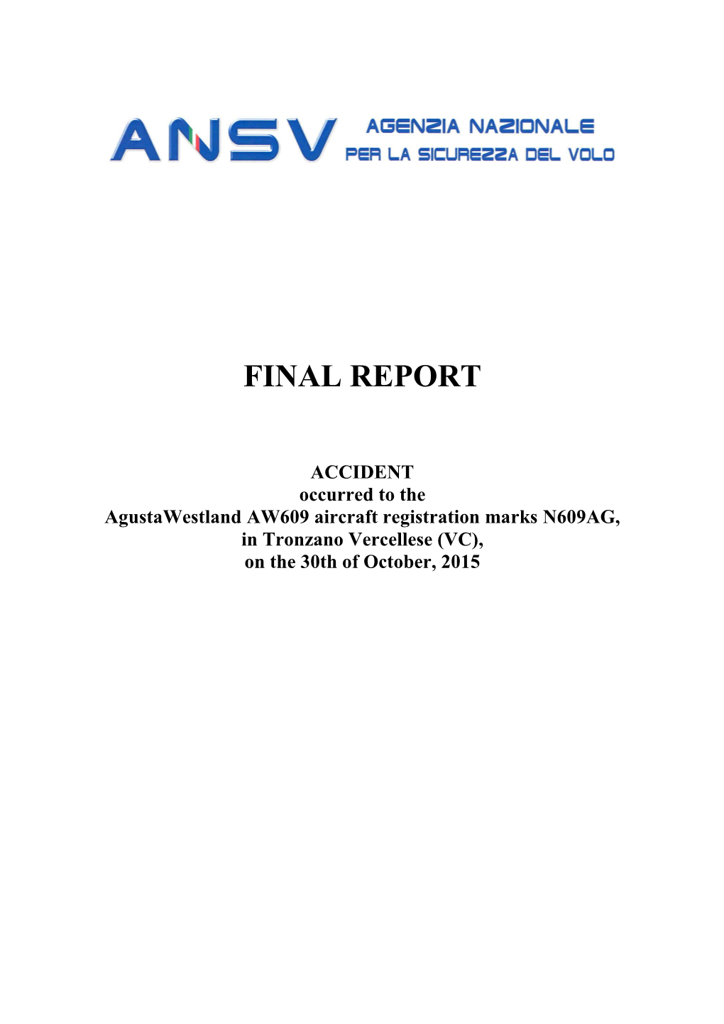 ANSV Final Report for N609AG