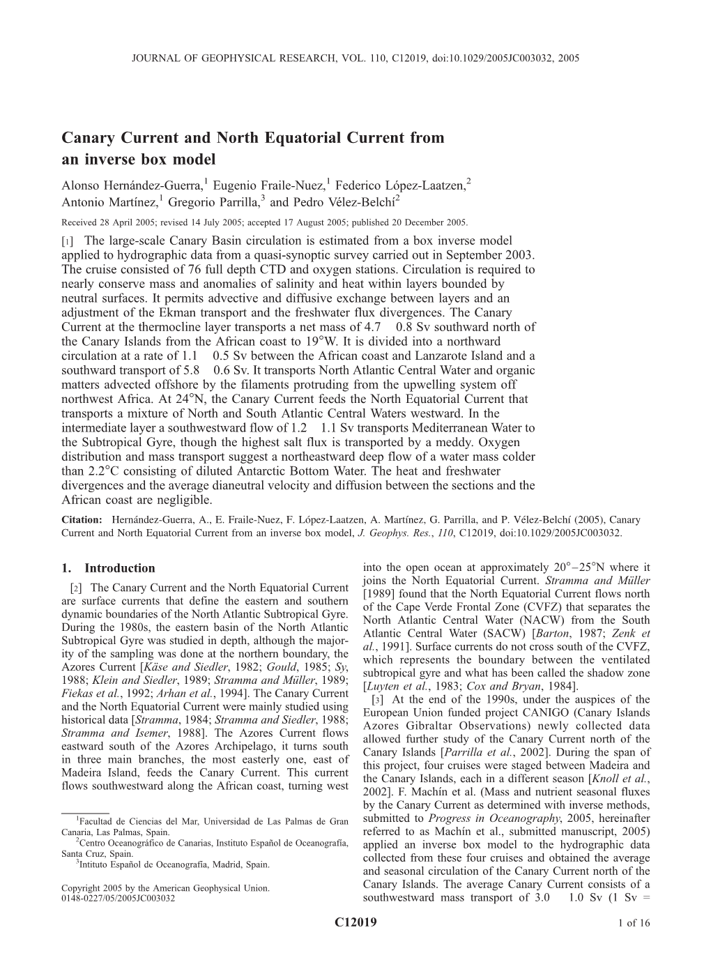 Canary Current and North Equatorial Current from an Inverse Box Model