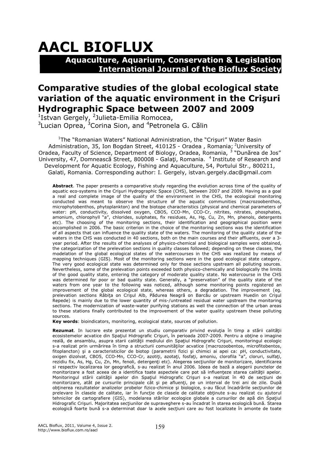 AACL BIOFLUX Aquaculture, Aquarium, Conservation & Legislation International Journal of the Bioflux Society