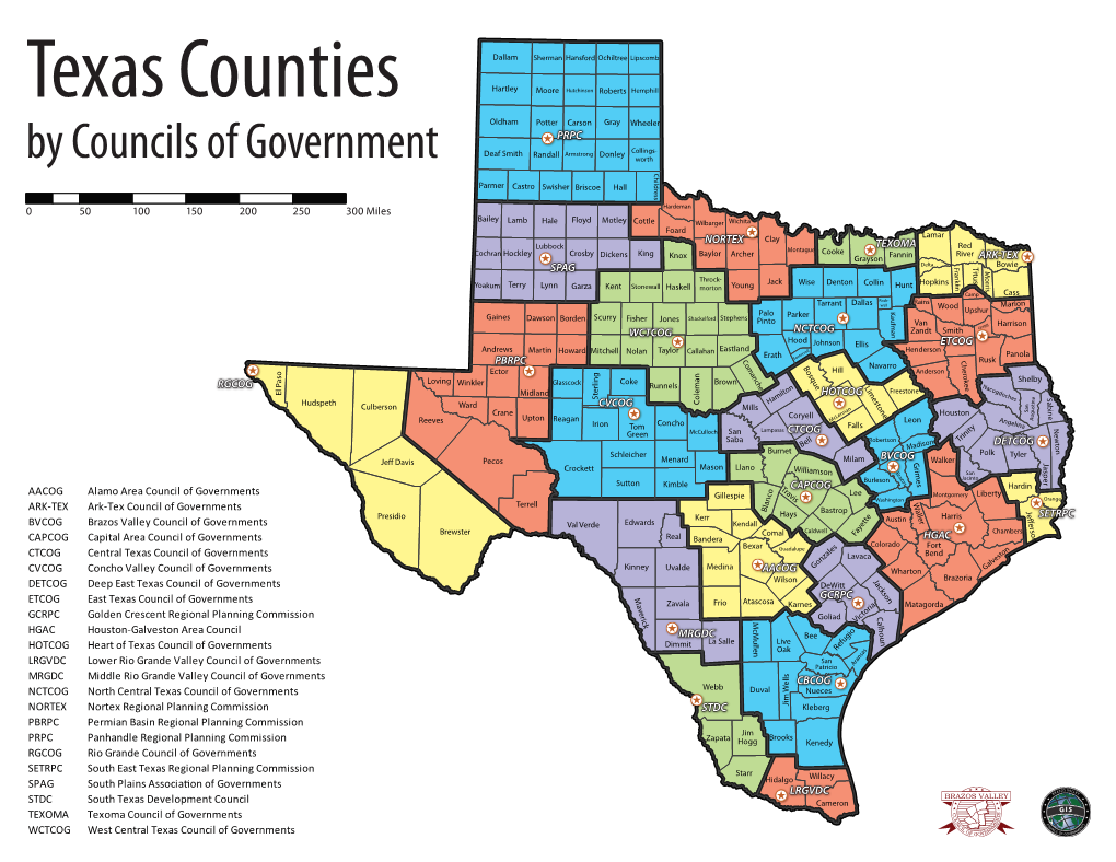 Texas Counties by Cogs