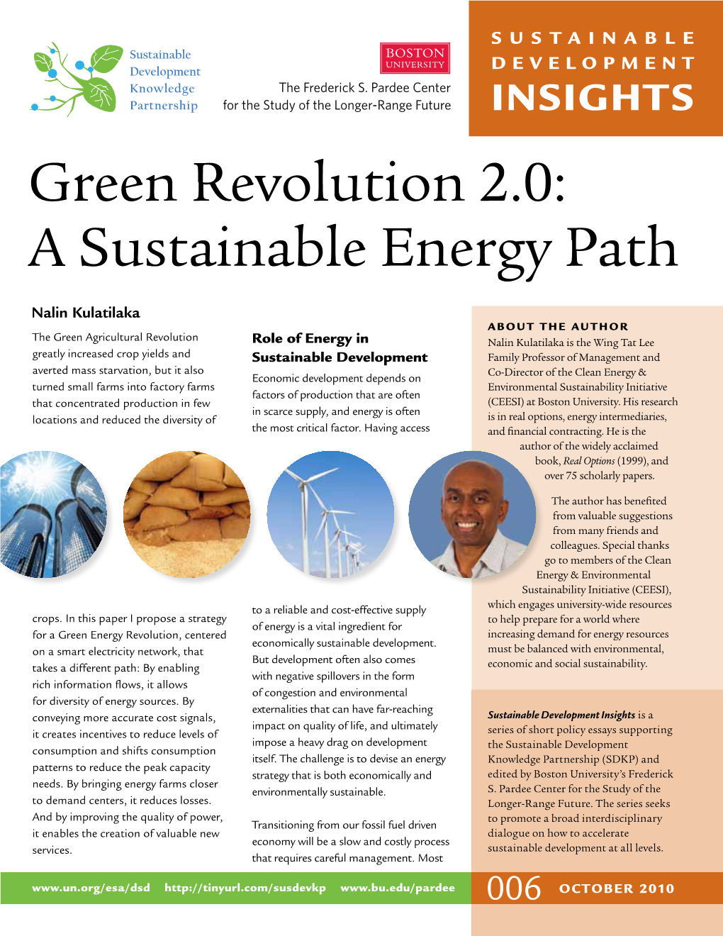 Green Revolution 2.0: a Sustainable Energy Path