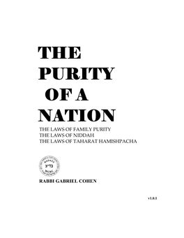 The Purity of a Nation the Laws of Niddah the Laws of Taharat