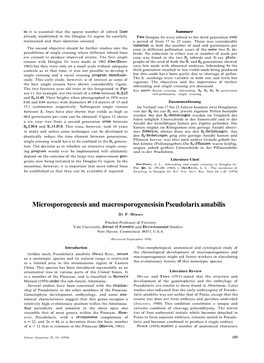 Microsporogenesis and Macrosporogenesis in Pseudolarix Amabilis