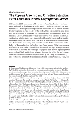 The Pope As Arsonist and Christian Salvation: Peter Causton's Londini