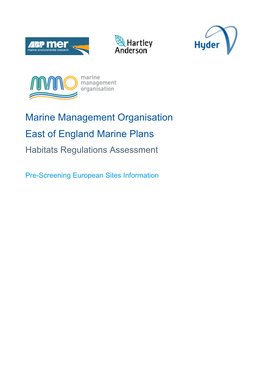 Marine Management Organisation East of England Marine Plans Habitats Regulations Assessment
