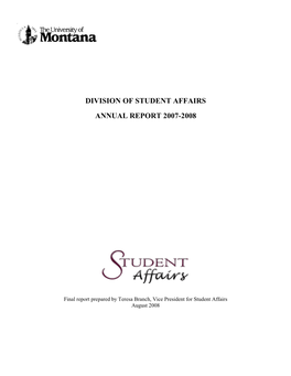 Division of Student Affairs Annual Report 2007-2008