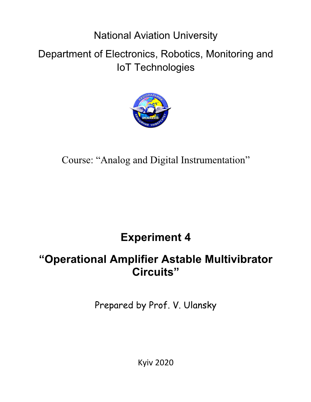 experiment of astable multivibrator