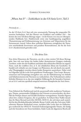 „When Am I?“ – Zeitlichkeit in Der US-Serie LOST, Teil 2