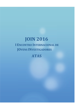 Join 2016 I Encontro Internacional De Jovens Investigadores Atas