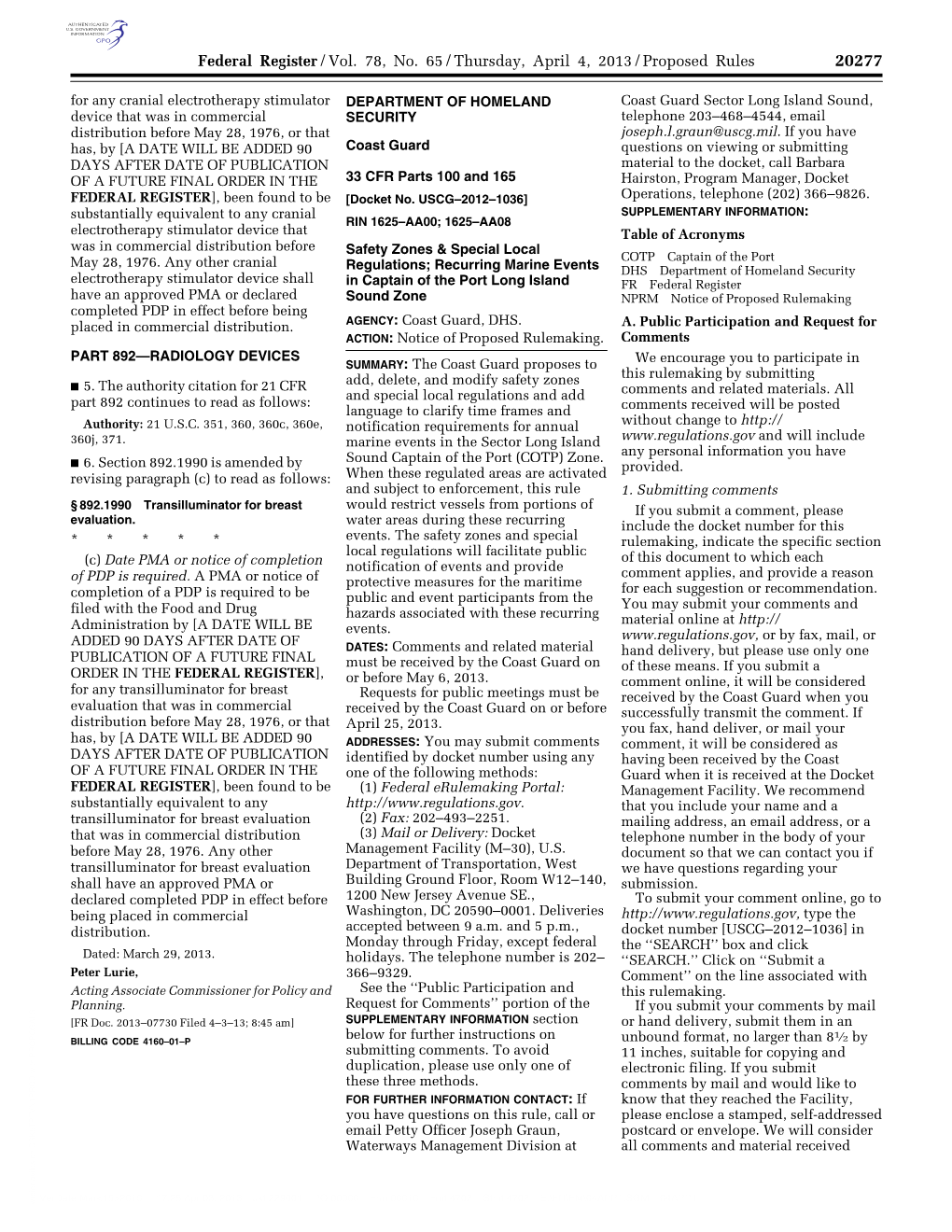 Safety Zones & Special Local Regulations