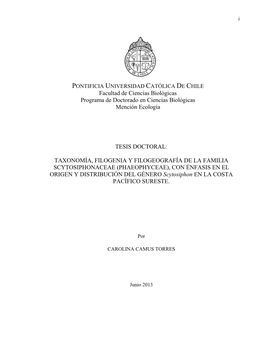 PHAEOPHYCEAE), CON ÉNFASIS EN EL ORIGEN Y DISTRIBUCIÓN DEL GÉNERO Scytosiphon EN LA COSTA PACÍFICO SURESTE