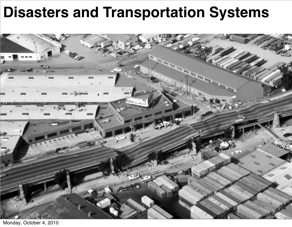 Disasters and Transportation Systems