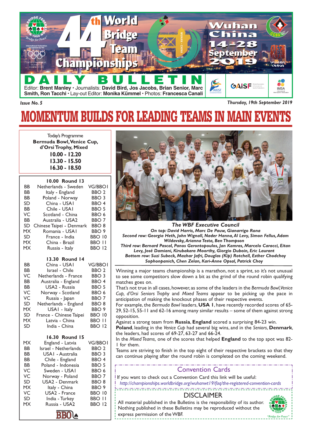 Momentum Builds for Leading Teams in Main Events